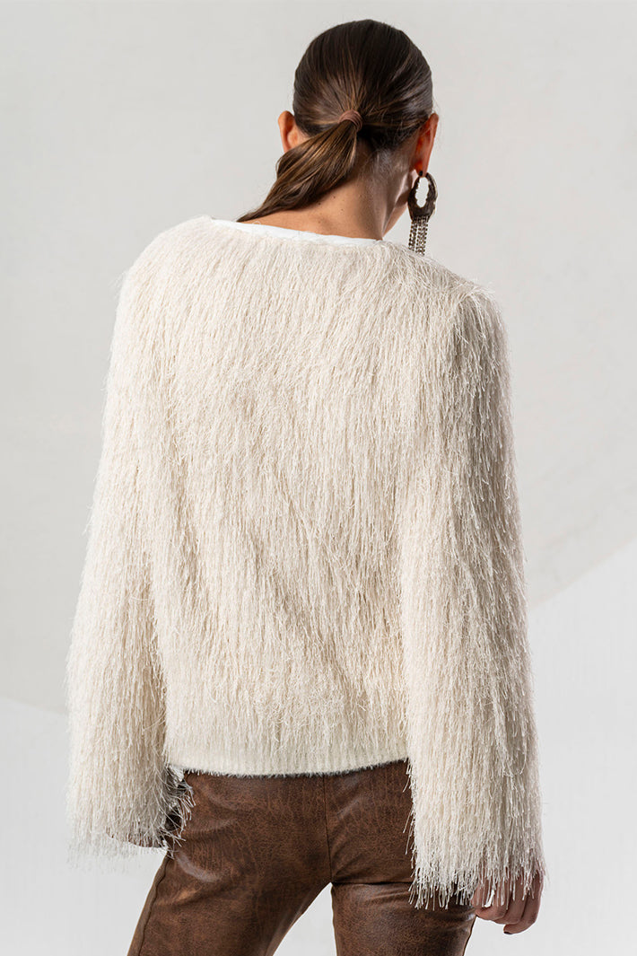 Elisa Cavaletti Cream Eyelash Knit Jumper ELW264023506 03149