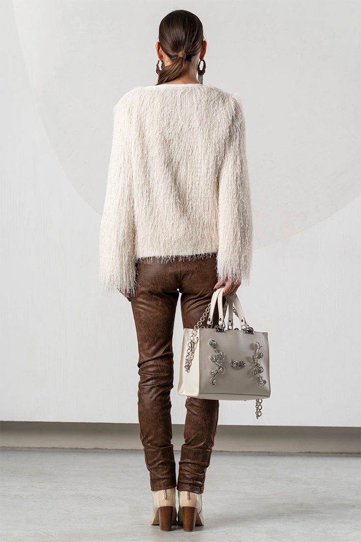Elisa Cavaletti Cream Eyelash Knit Jumper ELW264023506 03149