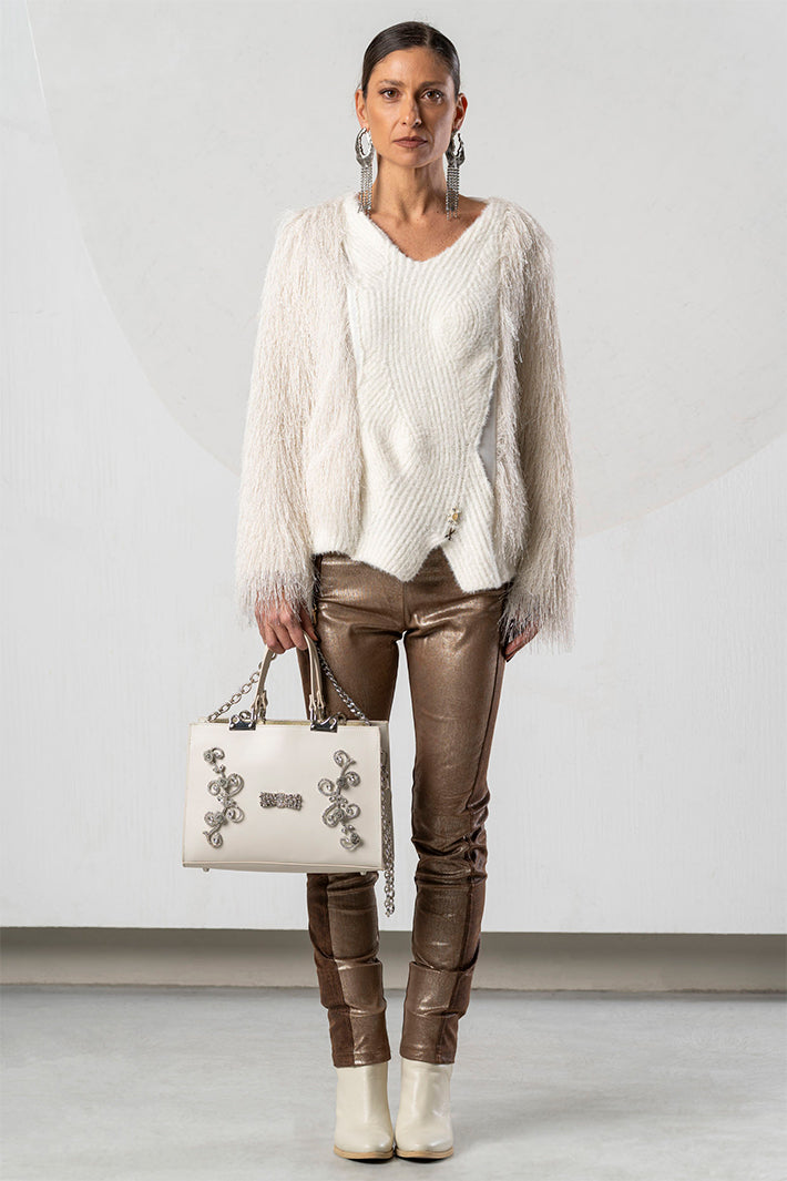 Elisa Cavaletti Cream Eyelash Knit Jumper ELW264023506 03149
