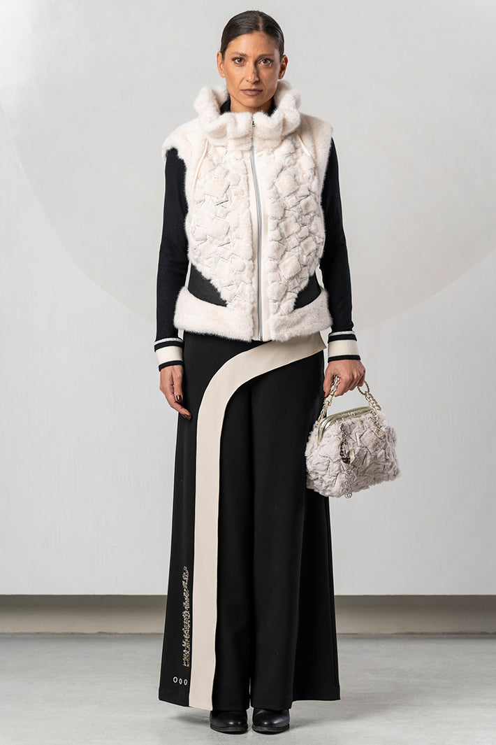 Elisa Cavaletti Off-White Faux Fur Gilet Sleeveless ELW267044200 03259
