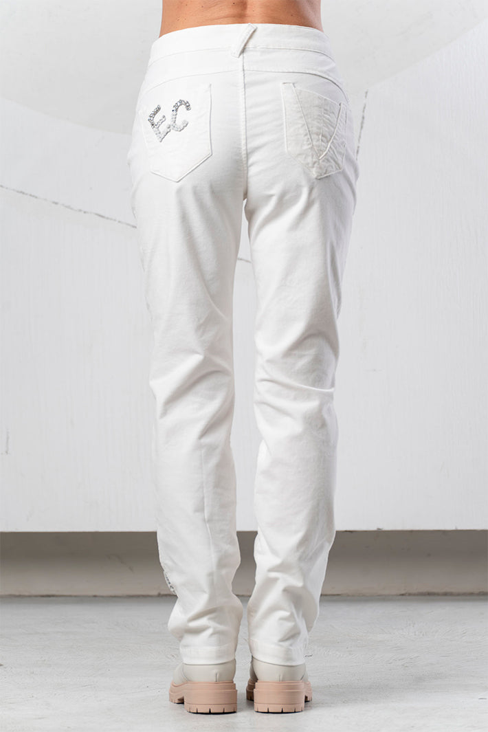 Elisa Cavaletti White Embroidered Jeans ELW266028900 03149