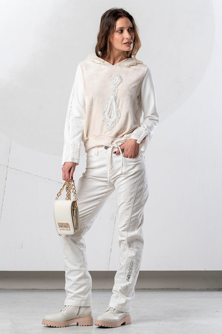 Elisa Cavaletti White Embroidered Jeans ELW266028900 03149