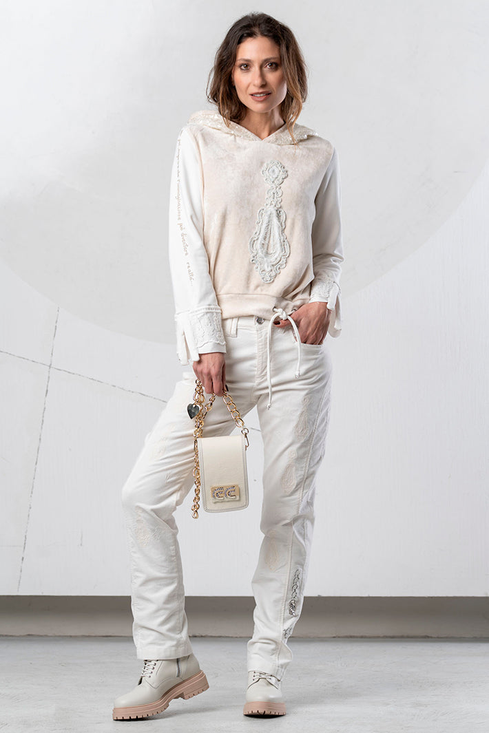 Elisa Cavaletti White Embroidered Jeans ELW266028900 03149