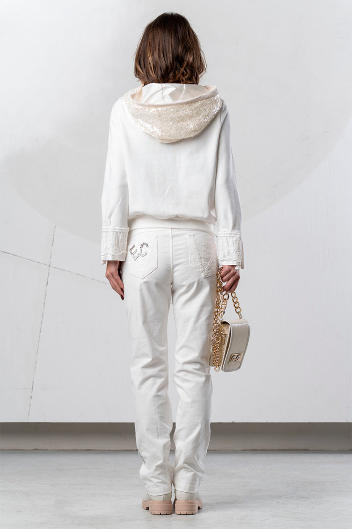 Elisa Cavaletti White Embroidered Jeans ELW266028900 03149