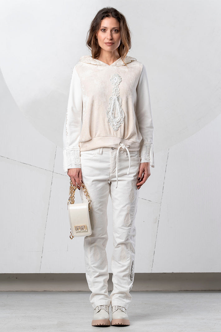Elisa Cavaletti White Embroidered Jeans ELW266028900 03149