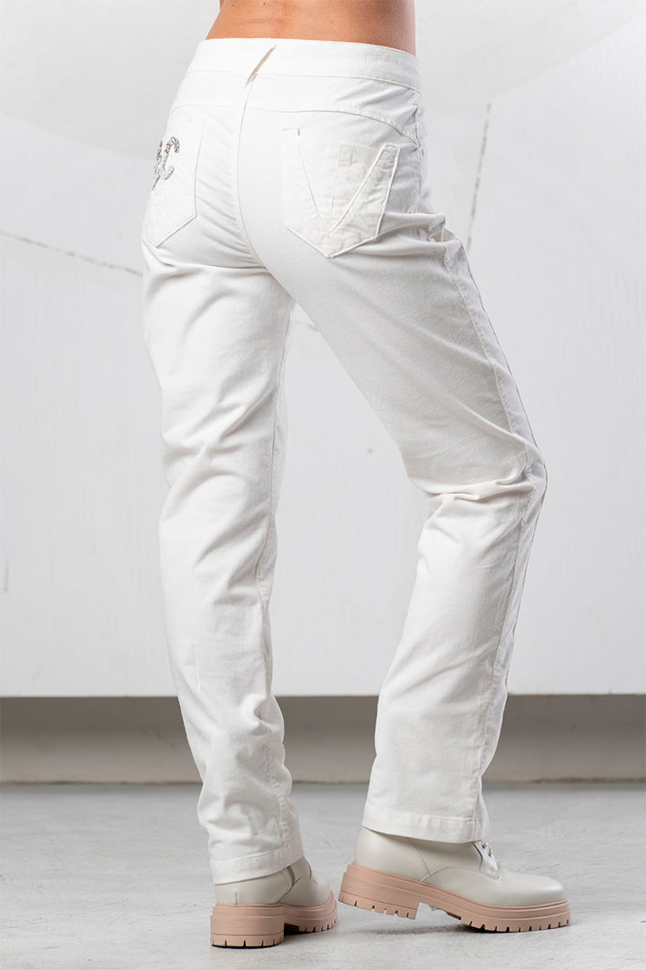 Elisa Cavaletti White Embroidered Jeans ELW266028900 03149