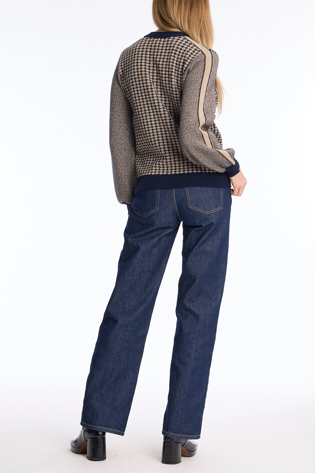 Leo & Ugo AH292 Navy Zip Up Cardigan