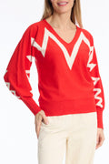 Leo & Ugo BH715 Red V-Neck Jumper