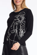 Leo & Ugo JH500 Black Chic Print Jumper