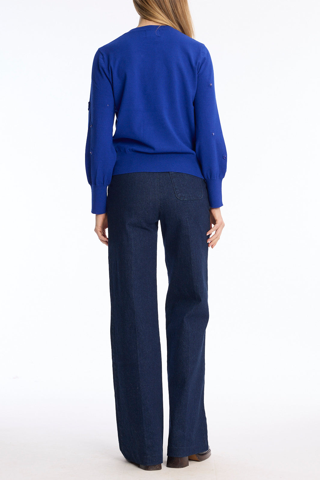 Leo & Ugo KH047 Cobalt Blue Embellished Jumper