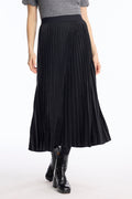 Leo & Ugo KHJ969 Black Gem Pleated Midi Skirt