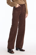 Leo & Ugo LHP811 Brown Faux Suede Trousers