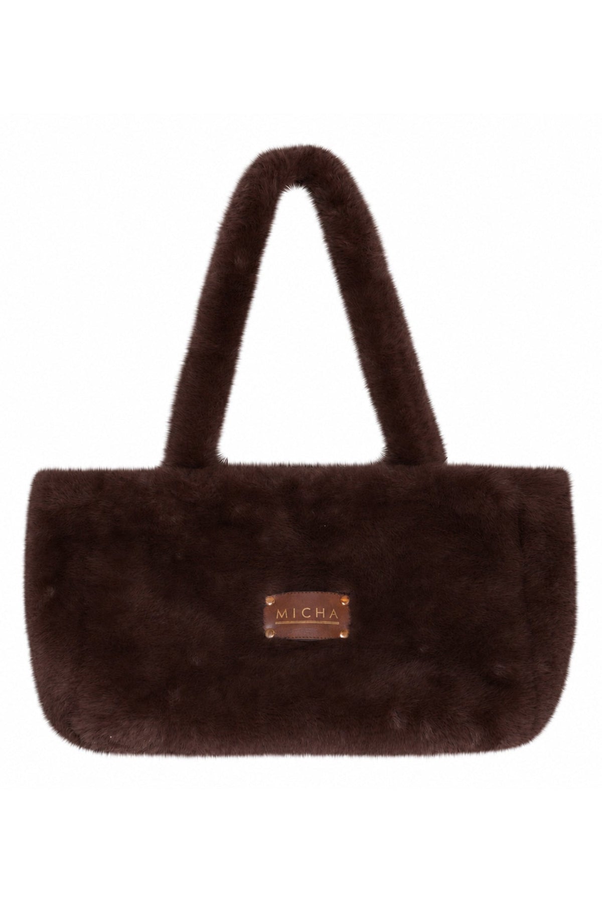 Micha Chocolate Faux Fur Tote Bag 104-597 4563