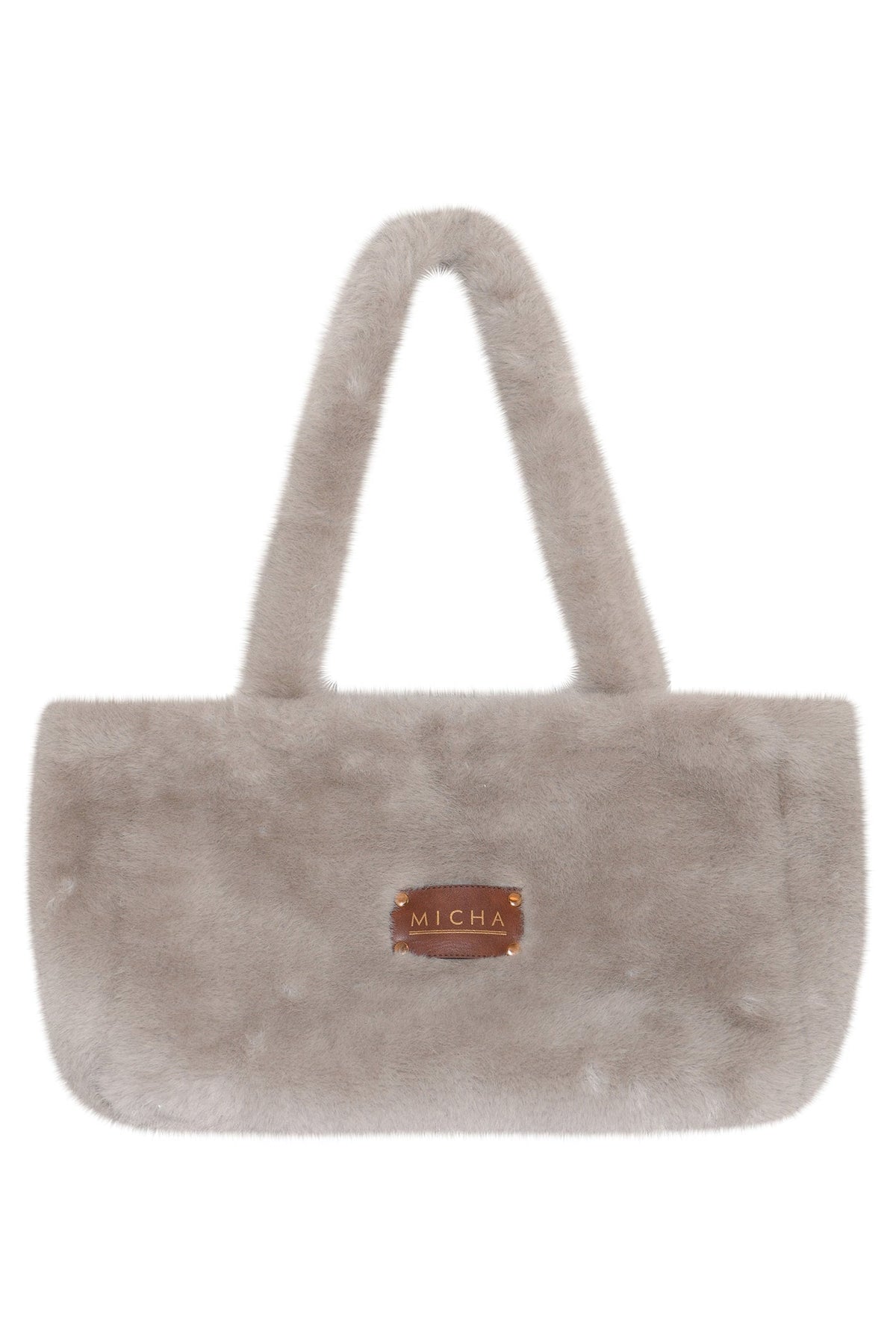 Micha Mink Faux Fur Tote Bag 104-597 4356