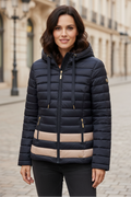 Micha Navy Quilted Hooded Puffer Jacket 144-292 57611