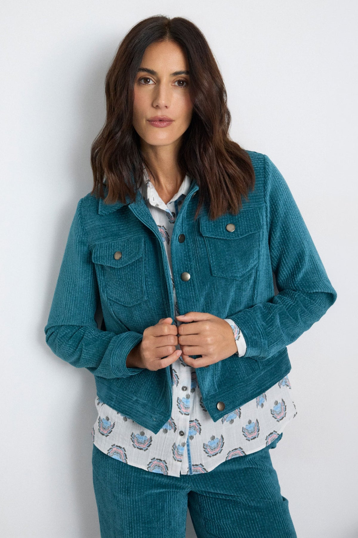 Tinta Elisia Jade Blue Corduroy Jacket