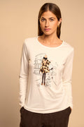 Tinta Orozco Offwhite 'Shopping In Rome' Long Sleeve T-Shirt