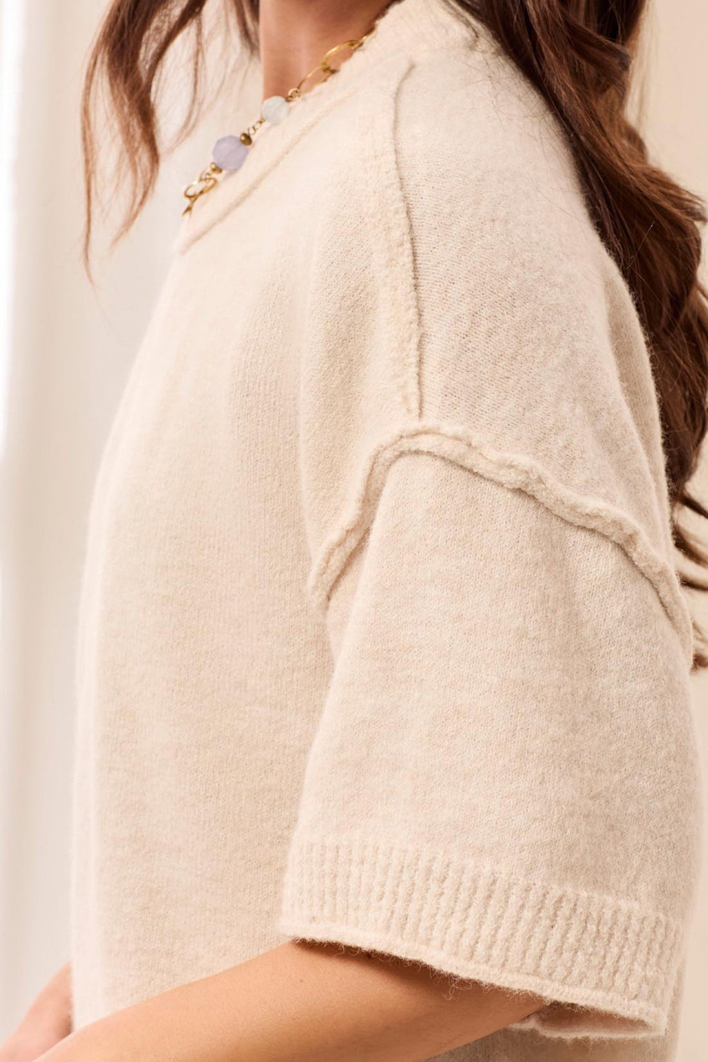 Tribal Heather Cream White Crew Neck Jumper 6278O-5774