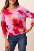 Tribal Lilac Pansy Purple Soft Yarn Crew Neck Jumper 2175O-8169