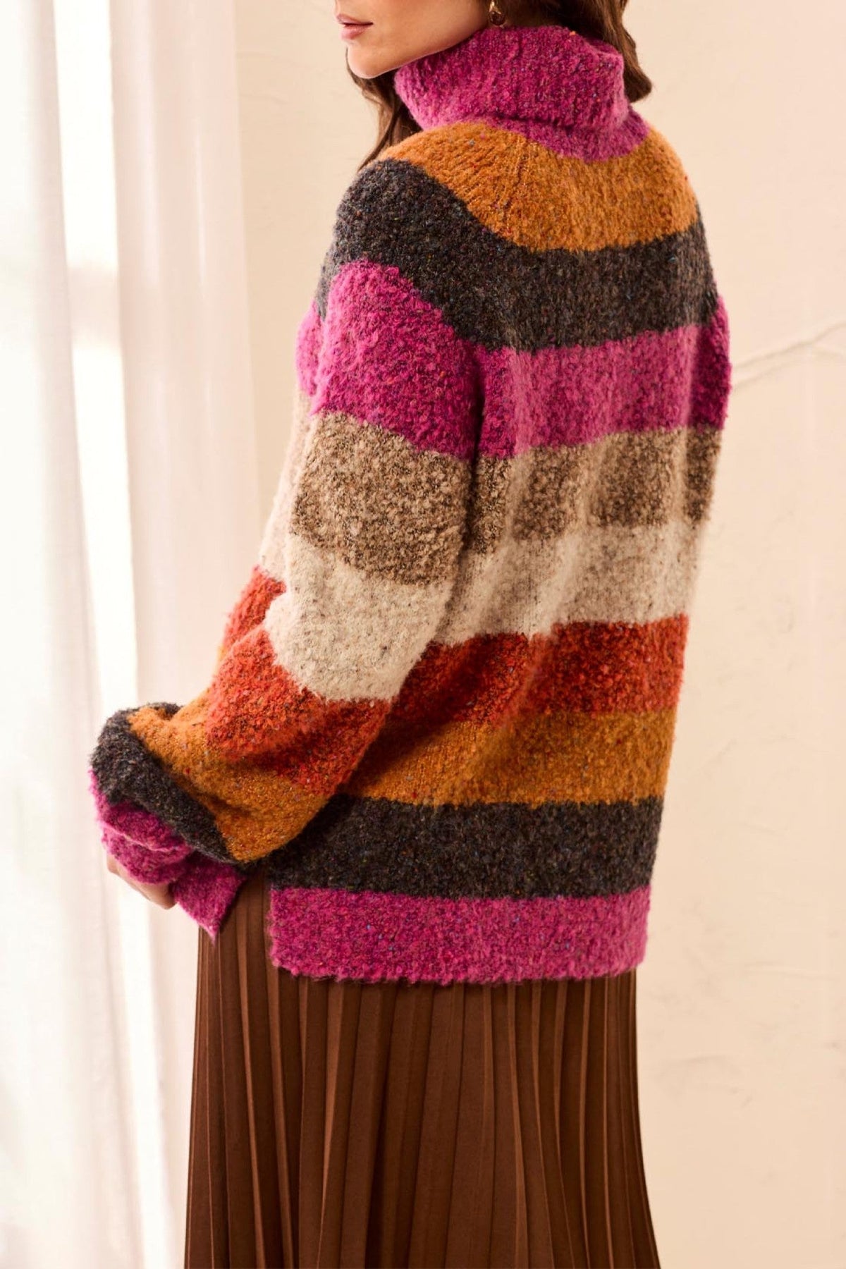 Tribal Mulberry Multicolour Roll Neck Jumper 3264O-8481