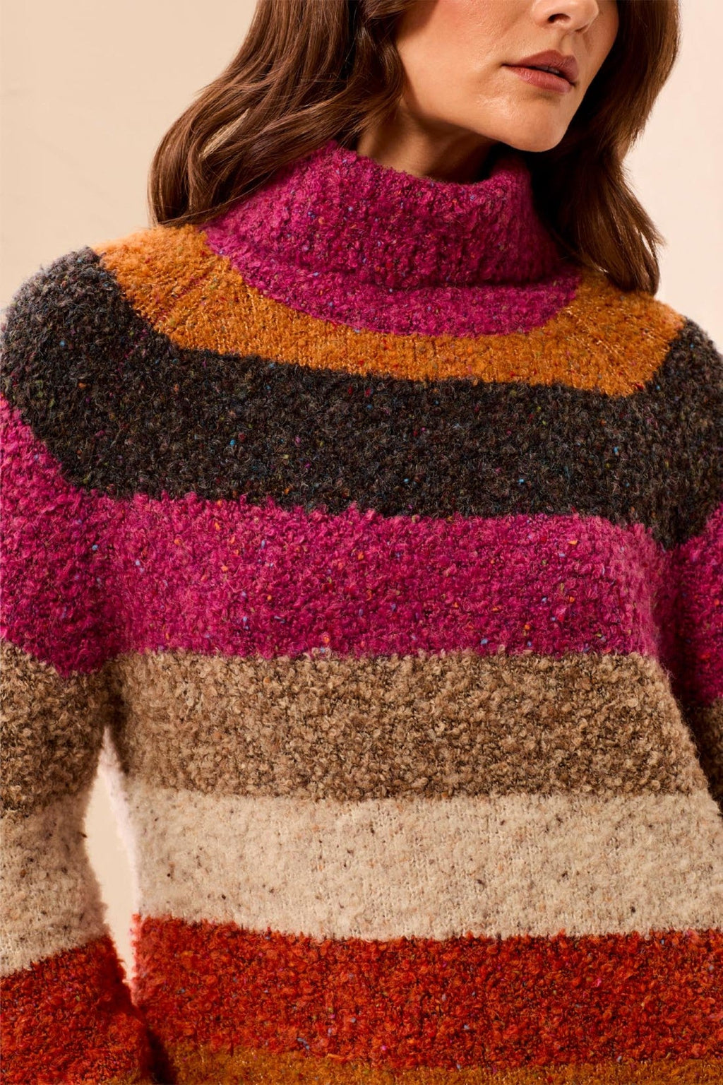 Tribal Mulberry Multicolour Roll Neck Jumper 3264O-8481