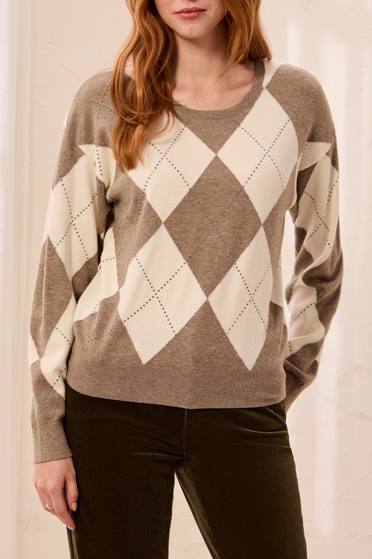Tribal Oatmeal Beige Crew Neck Jumper 3251O-8550