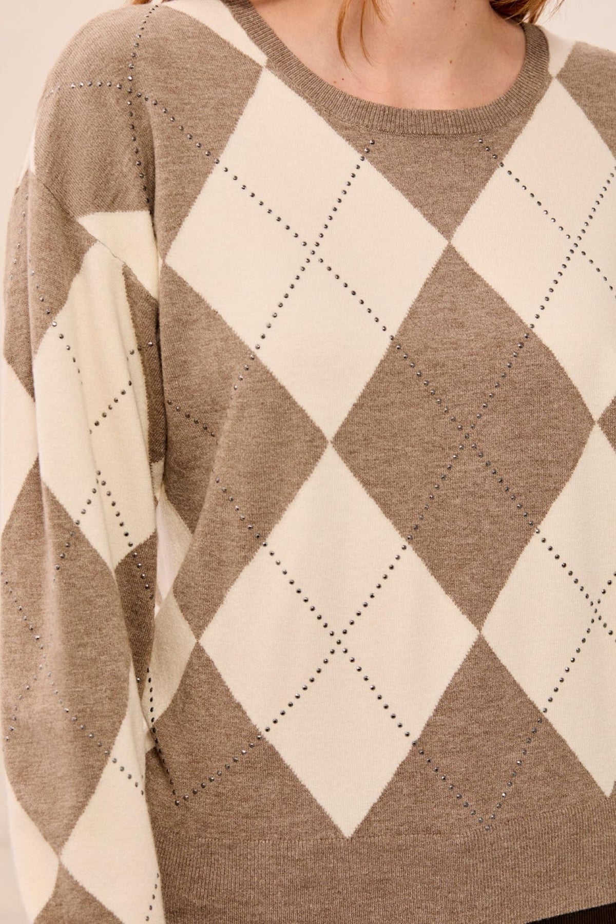Tribal Oatmeal Beige Crew Neck Jumper 3251O-8550