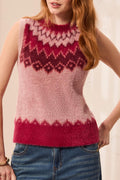 Tribal Pink Frost Crew Neck Knit Top 6340O-5090
