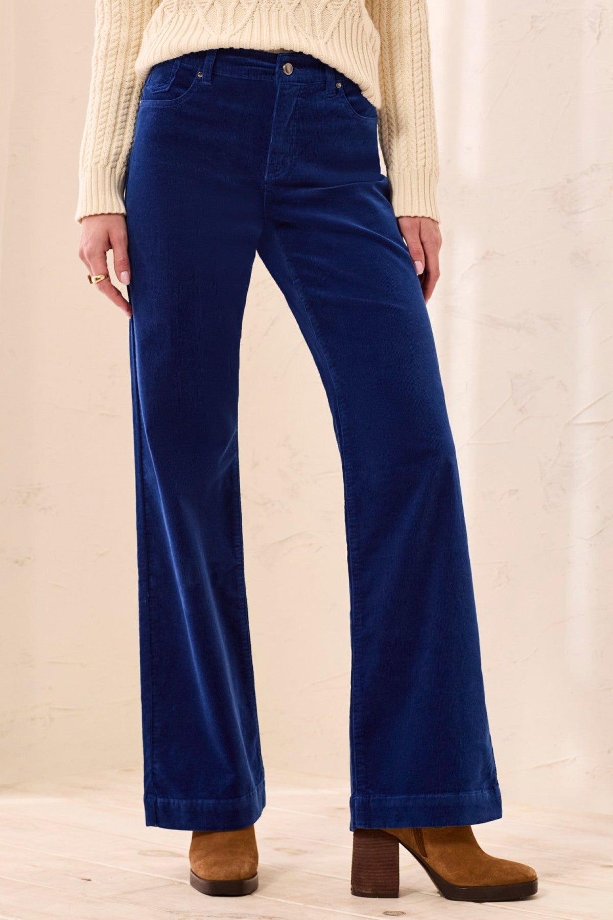 Tribal Stellar Cobalt Blue Wide Leg Cord Trousers 3167O-3779