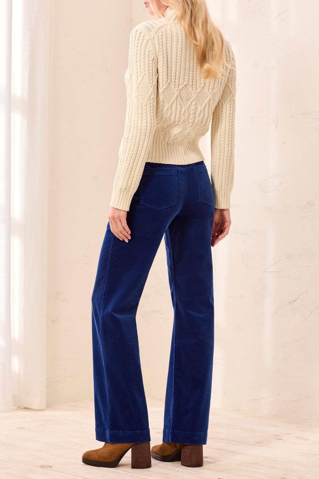 Tribal Stellar Cobalt Blue Wide Leg Cord Trousers 3167O-3779